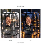 Znicz lustrzany LED – Dłonie, które pamiętamy - dzień i noc