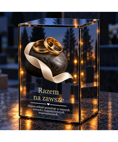 Znicz lustrzany LED – Razem na zawsze - noc na grobie