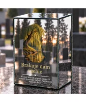 Znicz lustrzany LED – Cisza nad wodą - dzień na grobie
