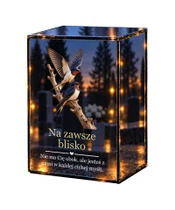 Znicz lustrzany LED – Jaskółki wspomnień - białe tło