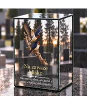 Znicz lustrzany LED – Jaskółki wspomnień - dzień na grobie
