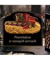 Znicz solarny z tabliczką i lampionem — Kombajn — Pamięć o rolniku - widok produktu