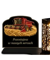 Znicz solarny z tabliczką i lampionem — Kombajn — Pamięć o rolniku - widok produktu