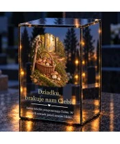 Znicz lustrzany LED na baterie — Dziadek grzybiarz — Leśne wspomnienia - widok produktu