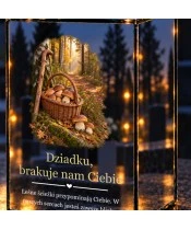 Znicz lustrzany LED na baterie — Dziadek grzybiarz — Leśne wspomnienia - widok produktu