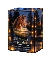 Znicz lustrzany LED na baterie — Koń — Na zawsze w pamięci - widok główny