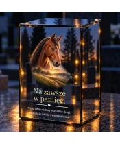Znicz lustrzany LED na baterie — Koń — Na zawsze w pamięci - widok produktu