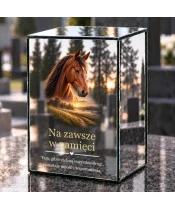 Znicz lustrzany LED na baterie — Koń — Na zawsze w pamięci - widok produktu