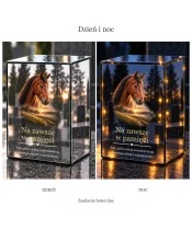 Znicz lustrzany LED na baterie — Koń — Na zawsze w pamięci - widok produktu