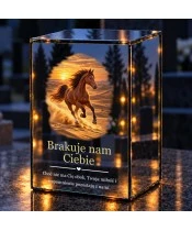 Znicz lustrzany LED na baterie — Koń w galopie na pustyni - widok produktu