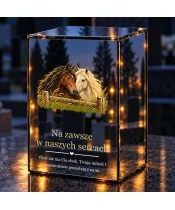 Znicz lustrzany LED na baterie — Konie — Spokojna para - widok produktu