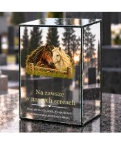 Znicz lustrzany LED na baterie — Konie — Spokojna para - widok produktu
