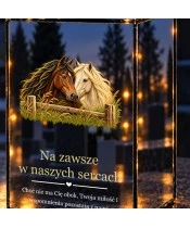 Znicz lustrzany LED na baterie — Konie — Spokojna para - widok produktu