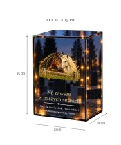 Znicz lustrzany LED na baterie — Konie — Spokojna para - widok produktu