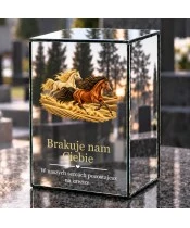 Znicz lustrzany LED na baterie — Konie — Galop wśród wydm - widok produktu