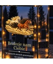 Znicz lustrzany LED na baterie — Konie — Galop wśród wydm - widok produktu