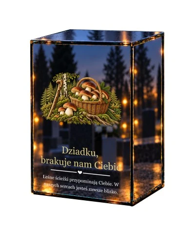 Znicz lustrzany LED na baterie — Dziadek grzybiarz — Szum lasu - widok główny