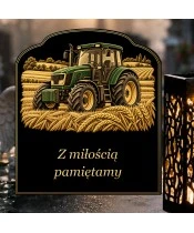Znicz solarny z tabliczką i lampionem — Traktor — Pamięć o rolniku - widok produktu