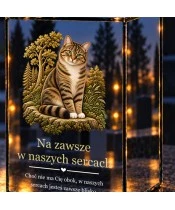 Znicz lustrzany LED na baterie — Kot — Na zawsze w naszych sercach - widok produktu