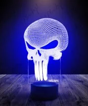 Lampka LED 3D Plexido Punisher Czaszka