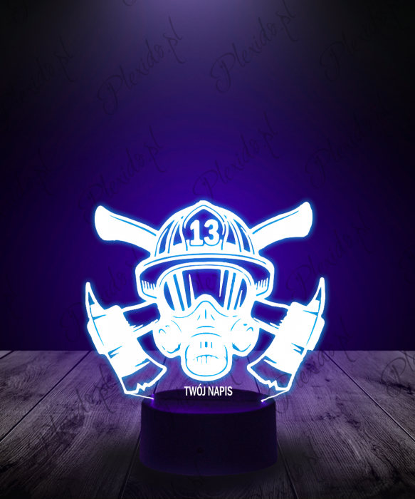 Lampka LED 3D Plexido Straż Pożarna Kask - 1