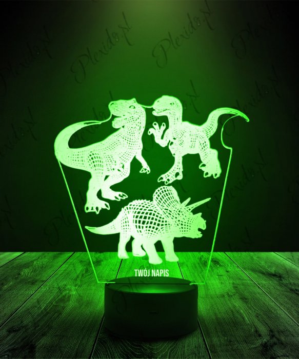 Lampka LED 3D Plexido Dinozaury