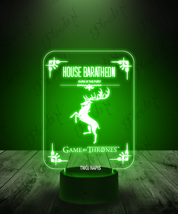 Lampka LED 3D Plexido Gra o Tron House Baratheon - 1