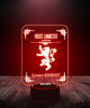 Lampka LED 3D Plexido Gra o Tron House Lannister - 1