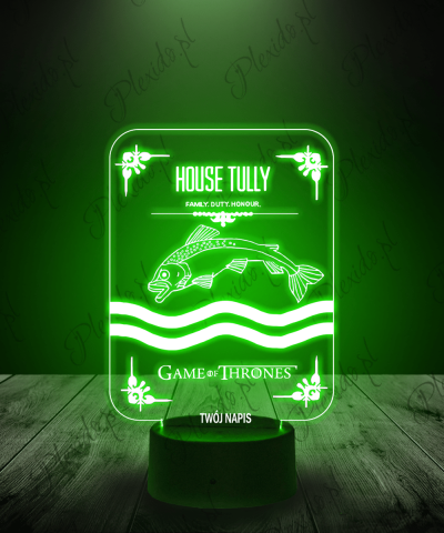 Lampka LED 3D Plexido Gra o Tron House Tully - 1