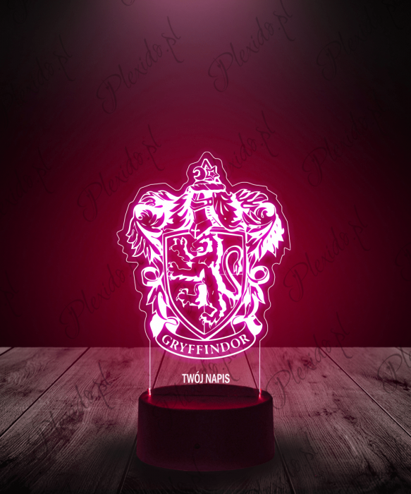 Lampka LED 3D Plexido Harry Potter Hogwart Gryffindor - 1