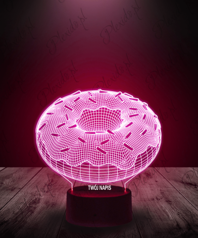 lampka_led_3d_plexido_donut_pączek