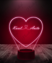 Lampka LED 3D Plexido Prezent na Walentynki Imiona - 1