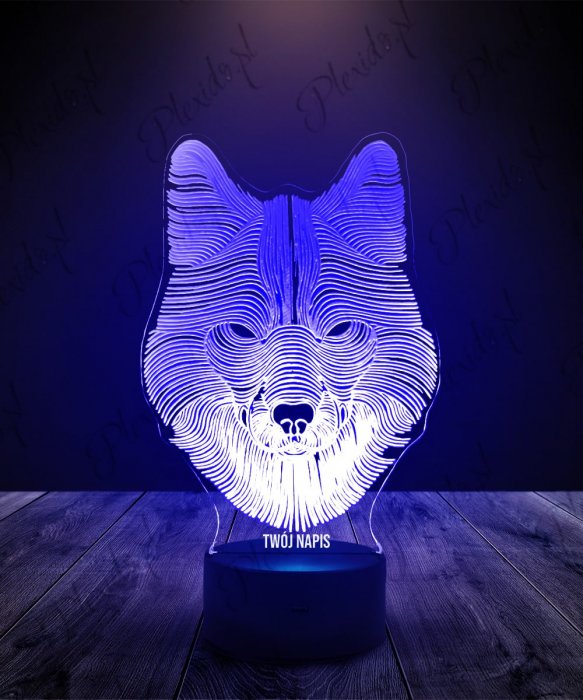 Lampka LED 3D Plexido Wilk