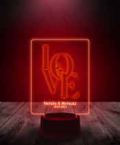 Lampka LED 3D Plexido Prezent na Walentynki LOVE Napis - 1