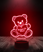 Lampka LED 3D Plexido Prezent na Walentynki Miś Serce - 1