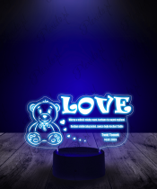 Lampka LED 3D Plexido Prezent na Walentynki Miś Love - 3