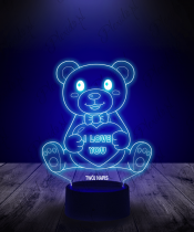 Lampka LED 3D Plexido Prezent na Walentynki Miś I Love You - 3