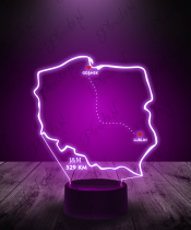 Lampka LED 3D Plexido Prezent na Walentynki Mapa Polski - 2