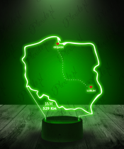 Lampka LED 3D Plexido Prezent na Walentynki Mapa Polski - 3