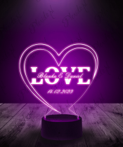 Lampka LED 3D Plexido Prezent na Walentynki Love w Sercu - 1