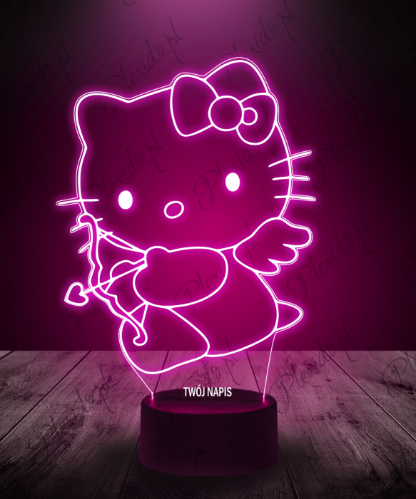 Lampka LED 3D Plexido Prezent na Walentynki Hello Kitty Cupid - 1