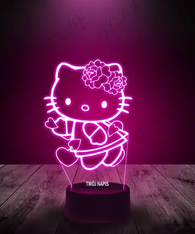 Lampka LED 3D Plexido Prezent na Walentynki Hello Kitty Serce - 1