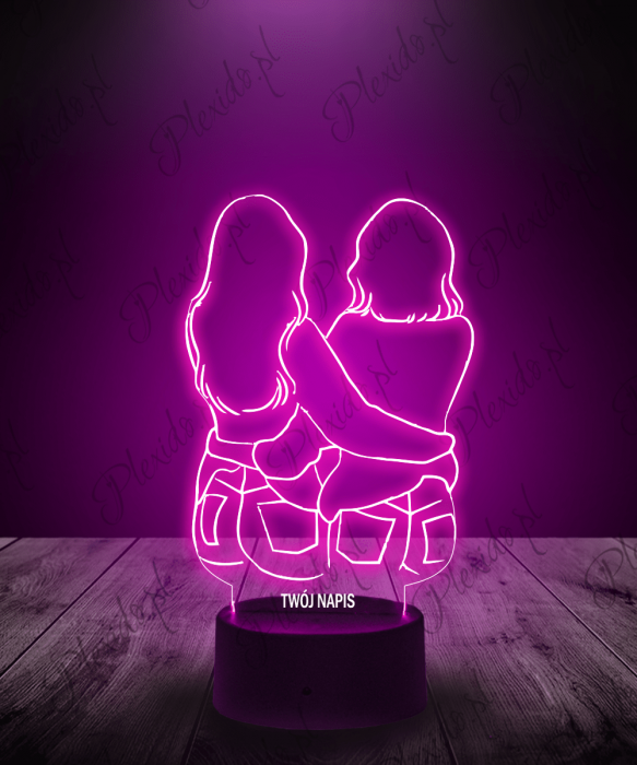 Lampka LED 3D Plexido Prezent na Walentynki Zakochane Kobiety LGBT - 1