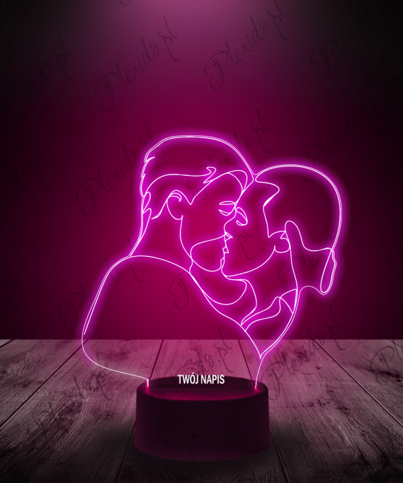 Lampka LED 3D Plexido Prezent na Walentynki Zakochani Mężczyźni LGBT - 3