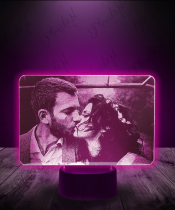 Lampka LED 3D Plexido Prezent Walentynki Twoje Zdjęcie Grawer - 1