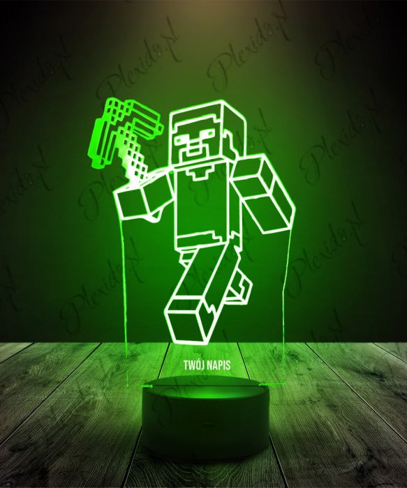 Lampka LED 3D Plexido Minecraft Alex