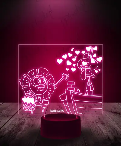 Lampka LED 3D Plexido SpongeBob i Skalmar - 1