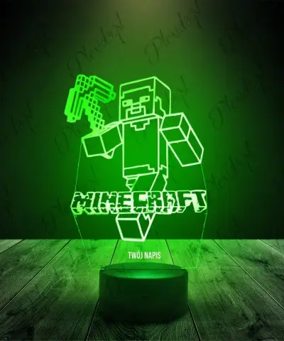 Lampka LED 3D Plexido Minecraft Wojownik