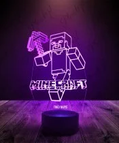 Lampka LED 3D Plexido Minecraft Wojownik