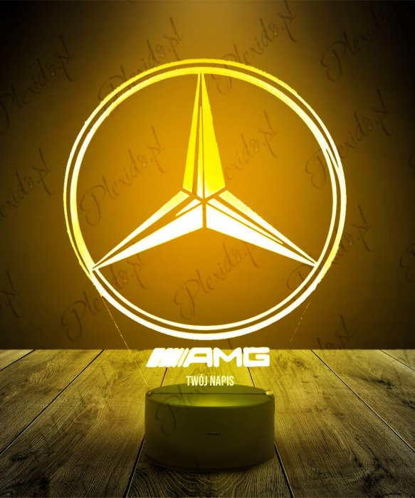 Lampe 3D Logo Mercedes AMG avec socle au choix ! - LampePhoto